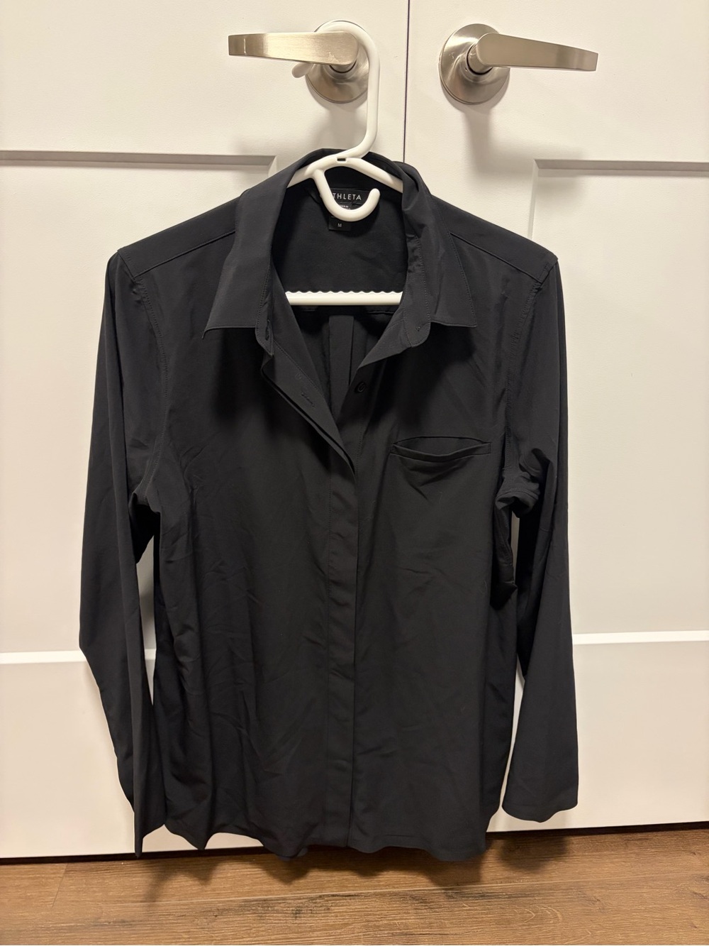 Athleta Black Button-Front Shirt